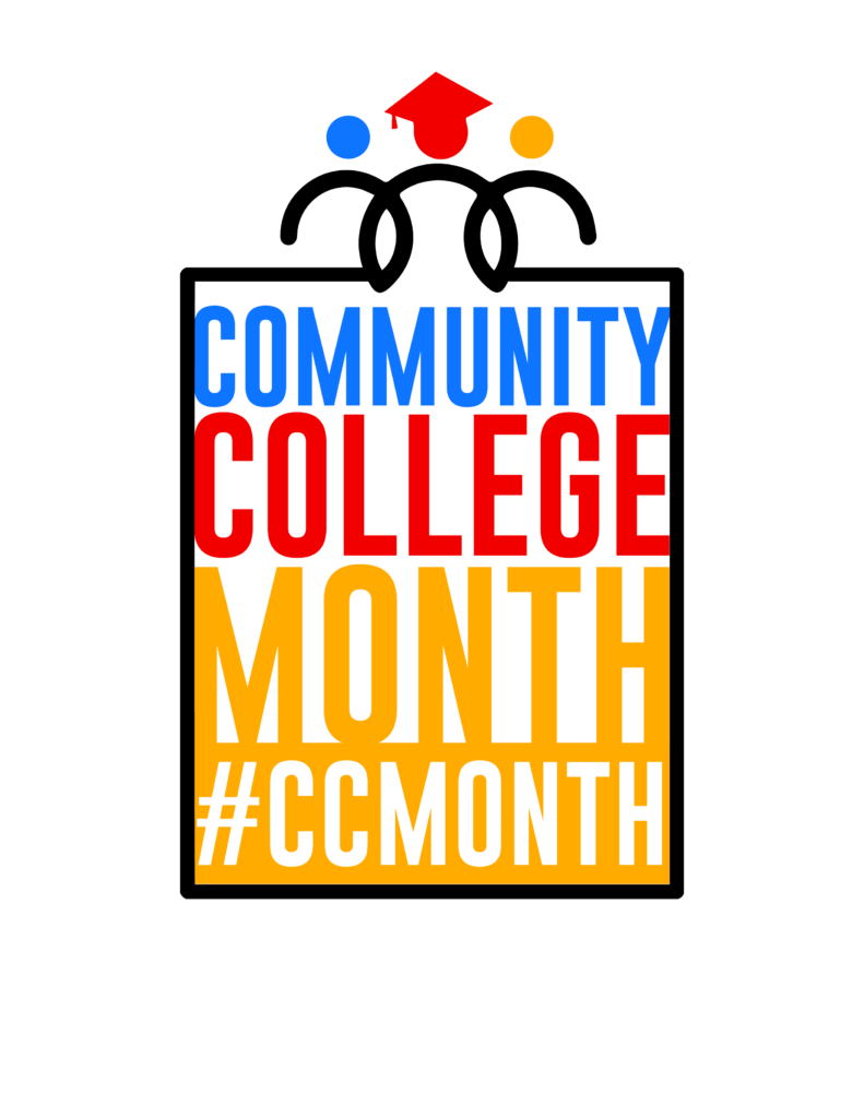 A logo of Community College Month