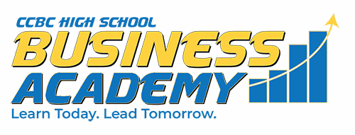A logo of ccbc high school business academy - learn today - lead tomorrow