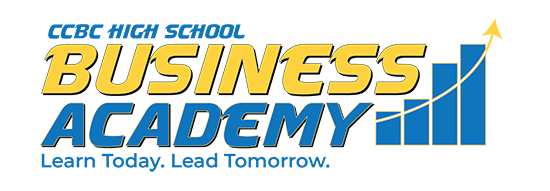 A logo of ccbc high school business academy - learn today - lead tomorrow