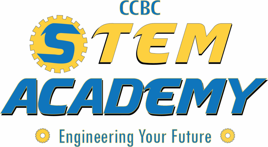 A logo of ccbc stem academy - engineering your future