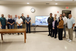 A group photo of CCBC and the Beaver County Airport Authority announcing the plans of the 21st century aviation facility