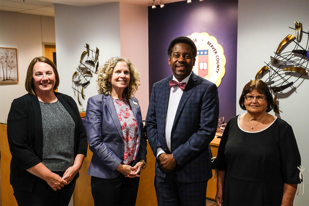 A group photo of CCBC and Penn State Beaver new signed agreement