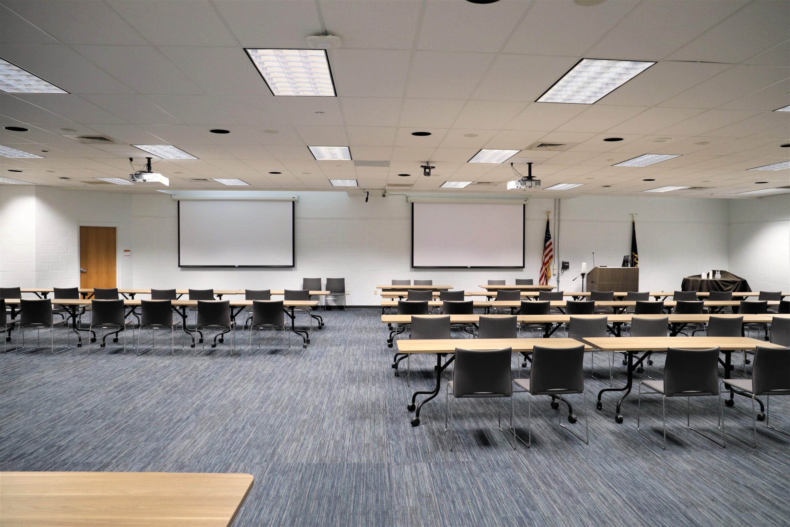 Background image of an empty ccbc classroom