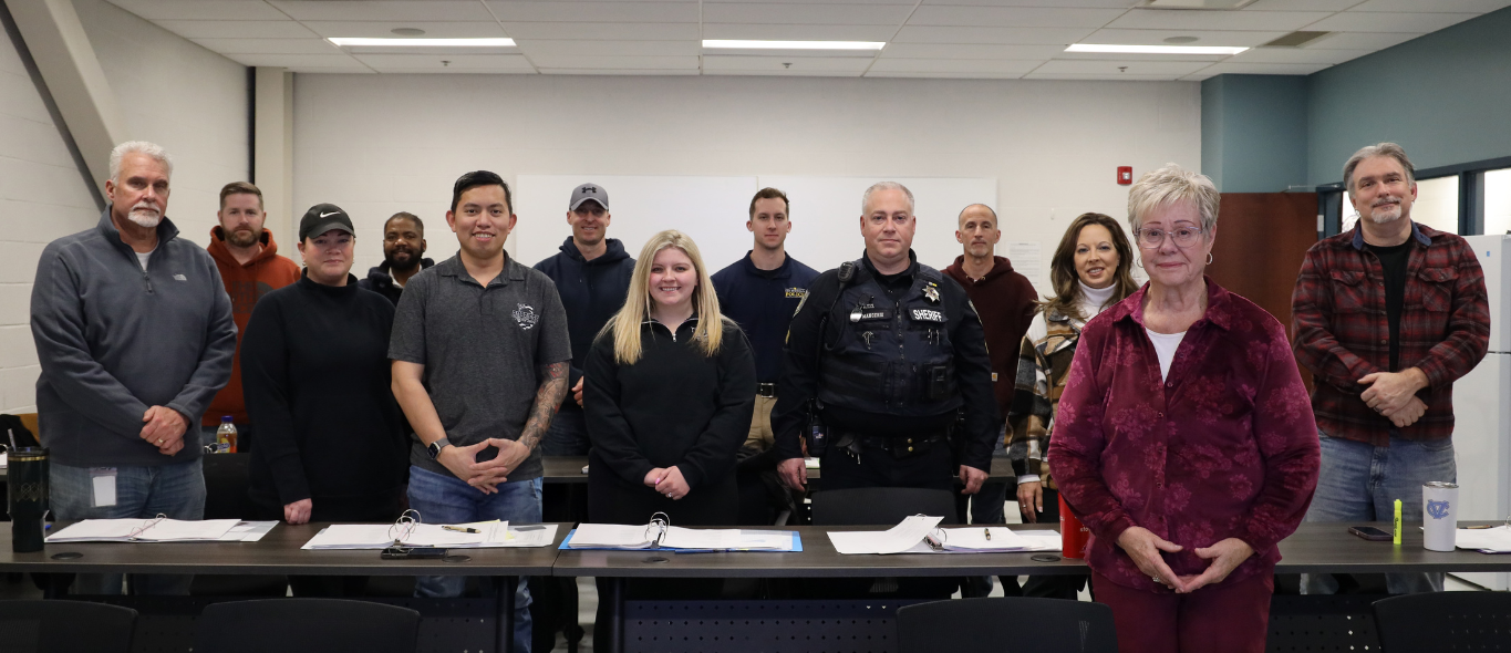 A group photo of the launch of a new training program for first responders