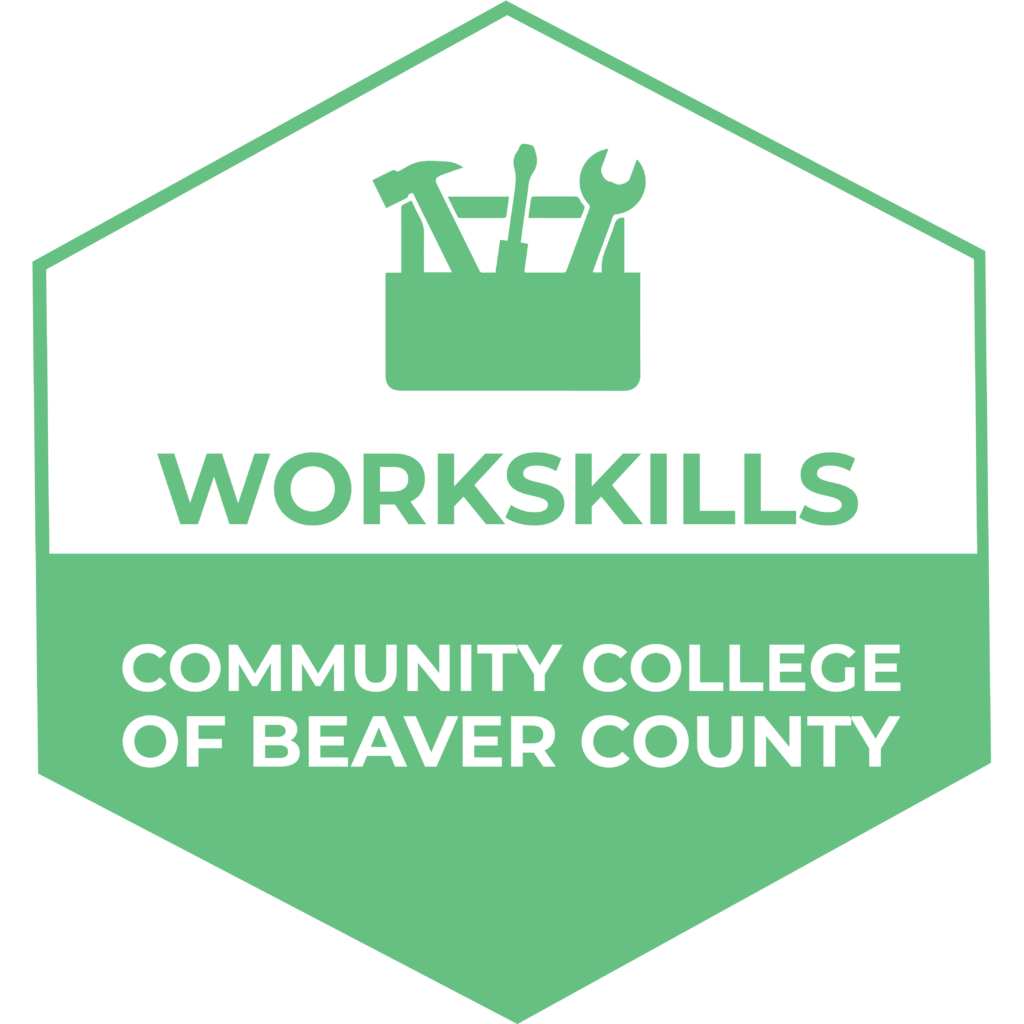 A green logo of CCBC Workskills Badge